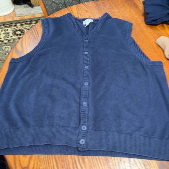 DULUTH TRADING CO SIZE 3 XL NAVY BLUE SLEEVELESS BUTTON UP CARDIGAN - Picture 1 of 7